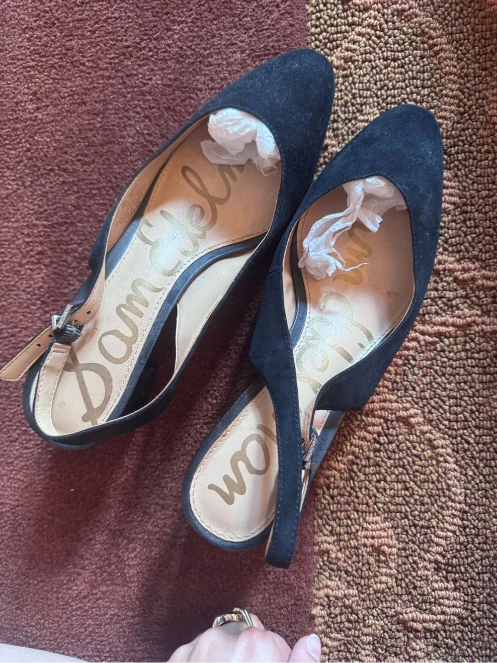 Sam Edelman Black Slingback Pointed Heels